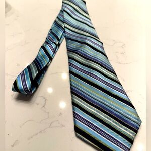 Michael Kors Blue and Green Vintage Men's Tie